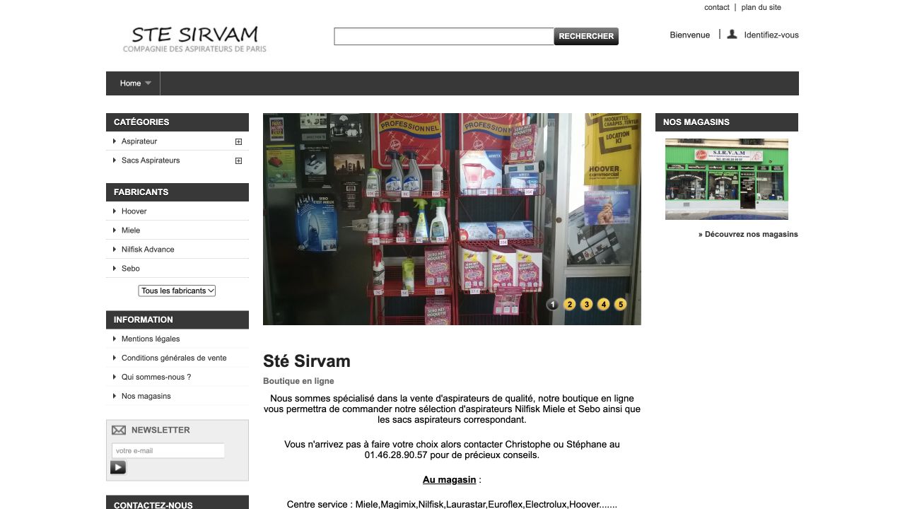 Capture du site de Sirvam — Compagnie des Aspirateurs