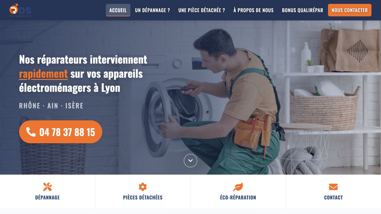 Capture du site de RDS Ménager — Rhône Dépannage Service