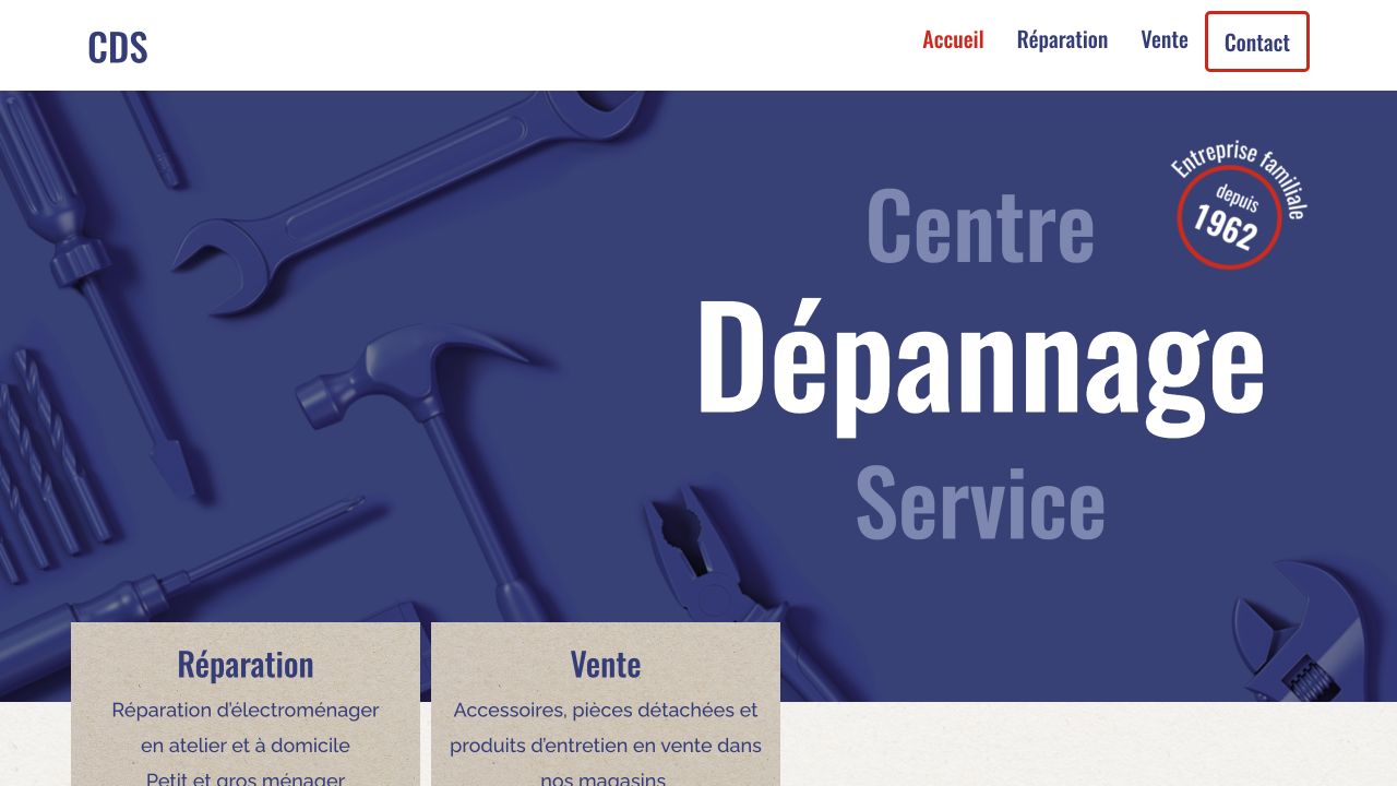 Capture du site de Centre Dépannage Service — CDS