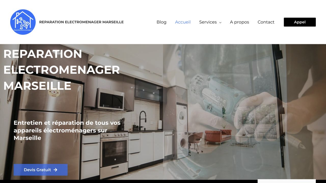 Capture du site de Steve Nezri — Réparation Électroménager Marseille