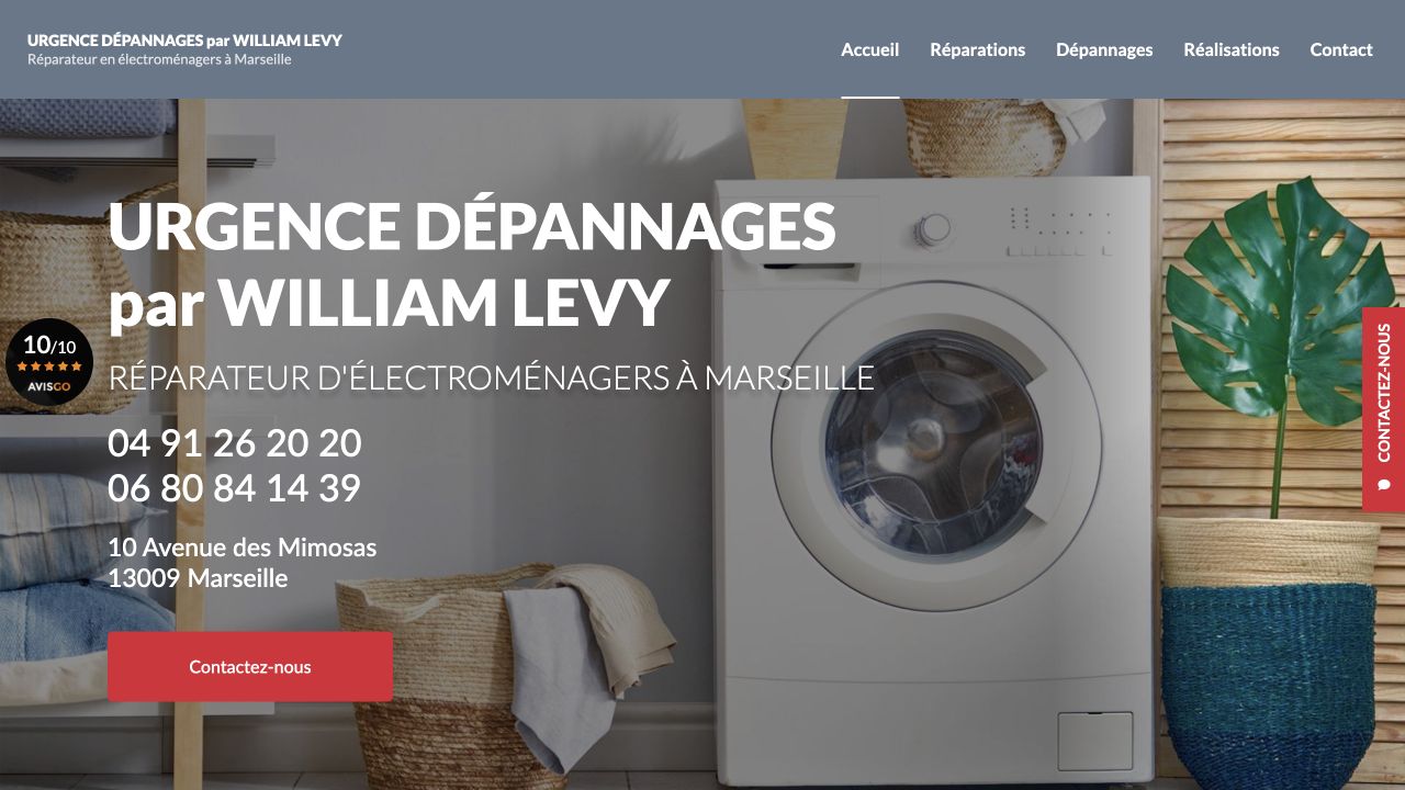 Capture du site de Urgence Dépannages — William Levy