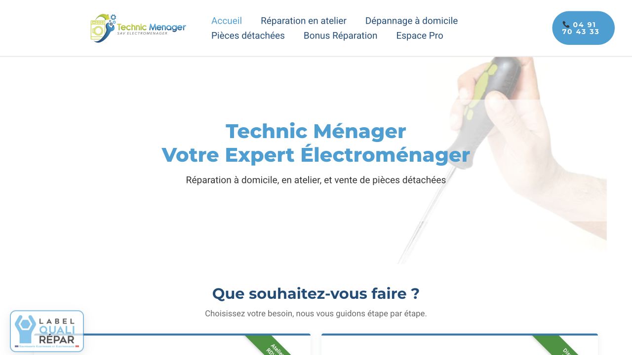 Capture du site de Technic Ménager — Cyrano
