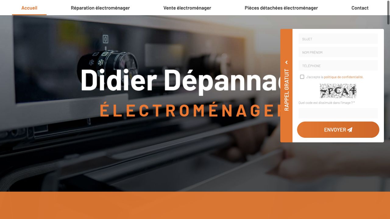 Capture du site de Didier Dépannage Électroménager
