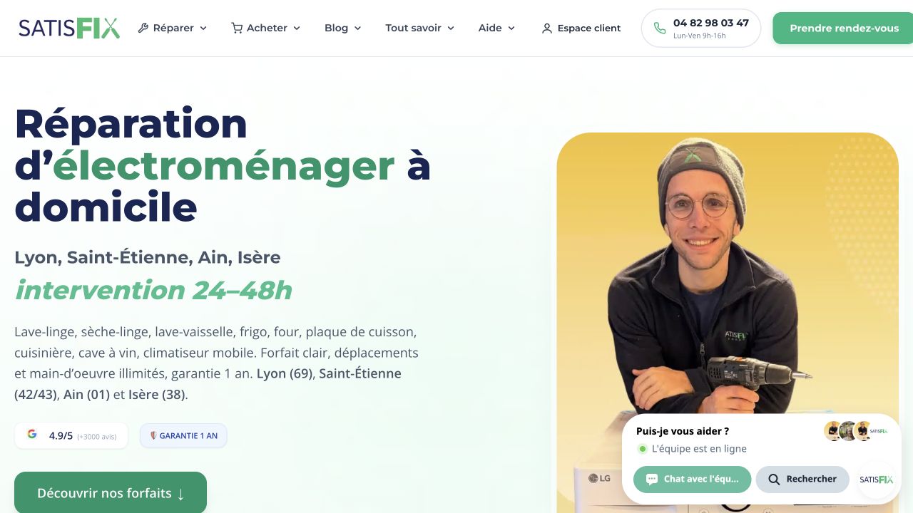 Capture du site de Satisfix