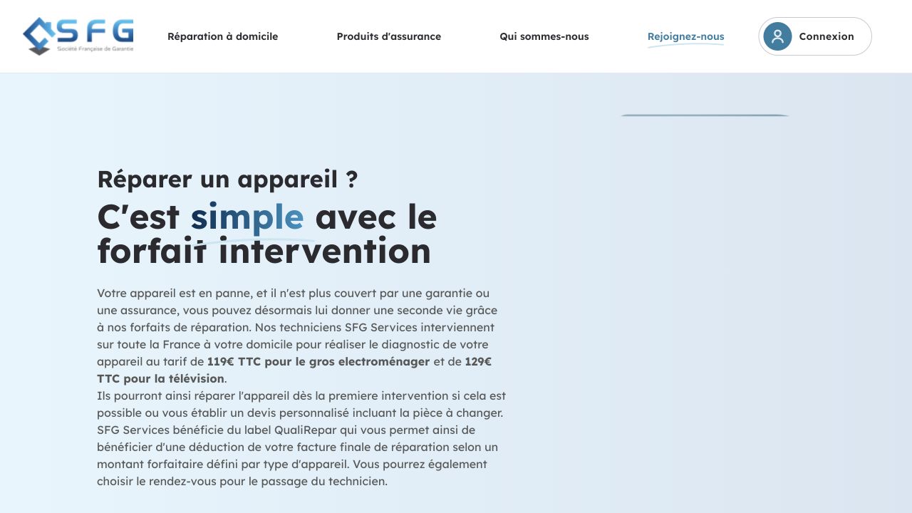 Capture du site de SFG Services