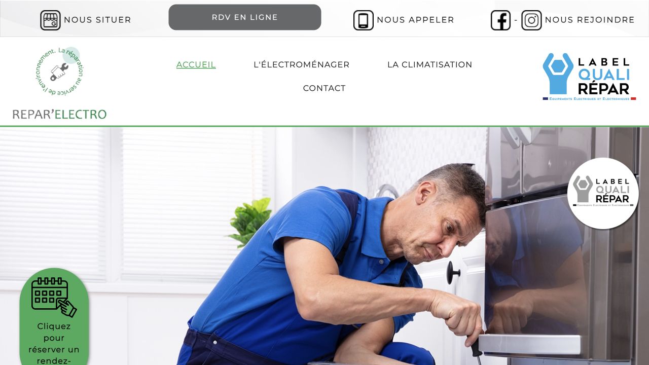 Capture du site de Répar’Electro
