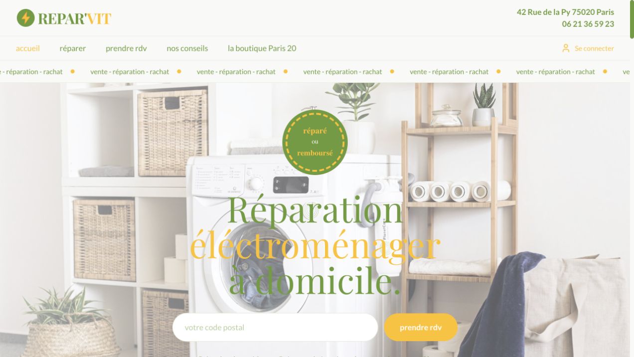 Capture du site de Repar’Vit